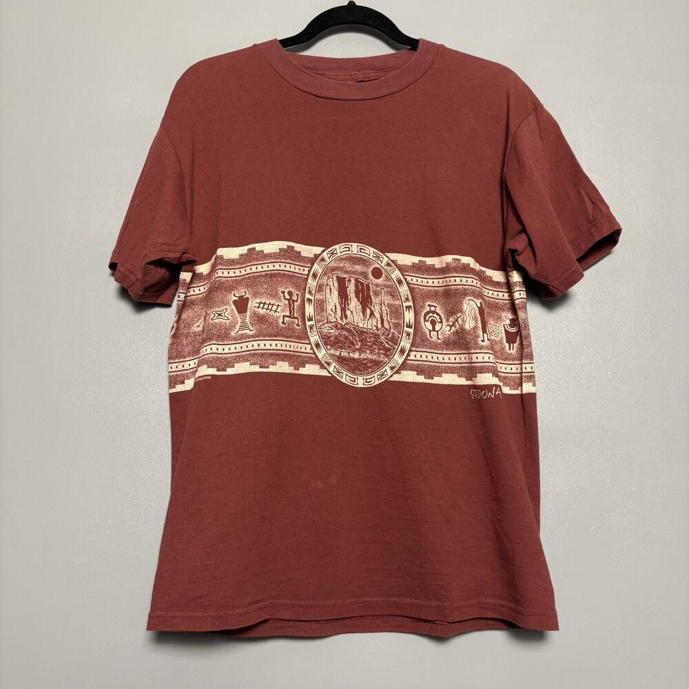 Vintage 90’s Sedona Retroglyphics Shirt Medium Red Desert Arizona AZ Southwest